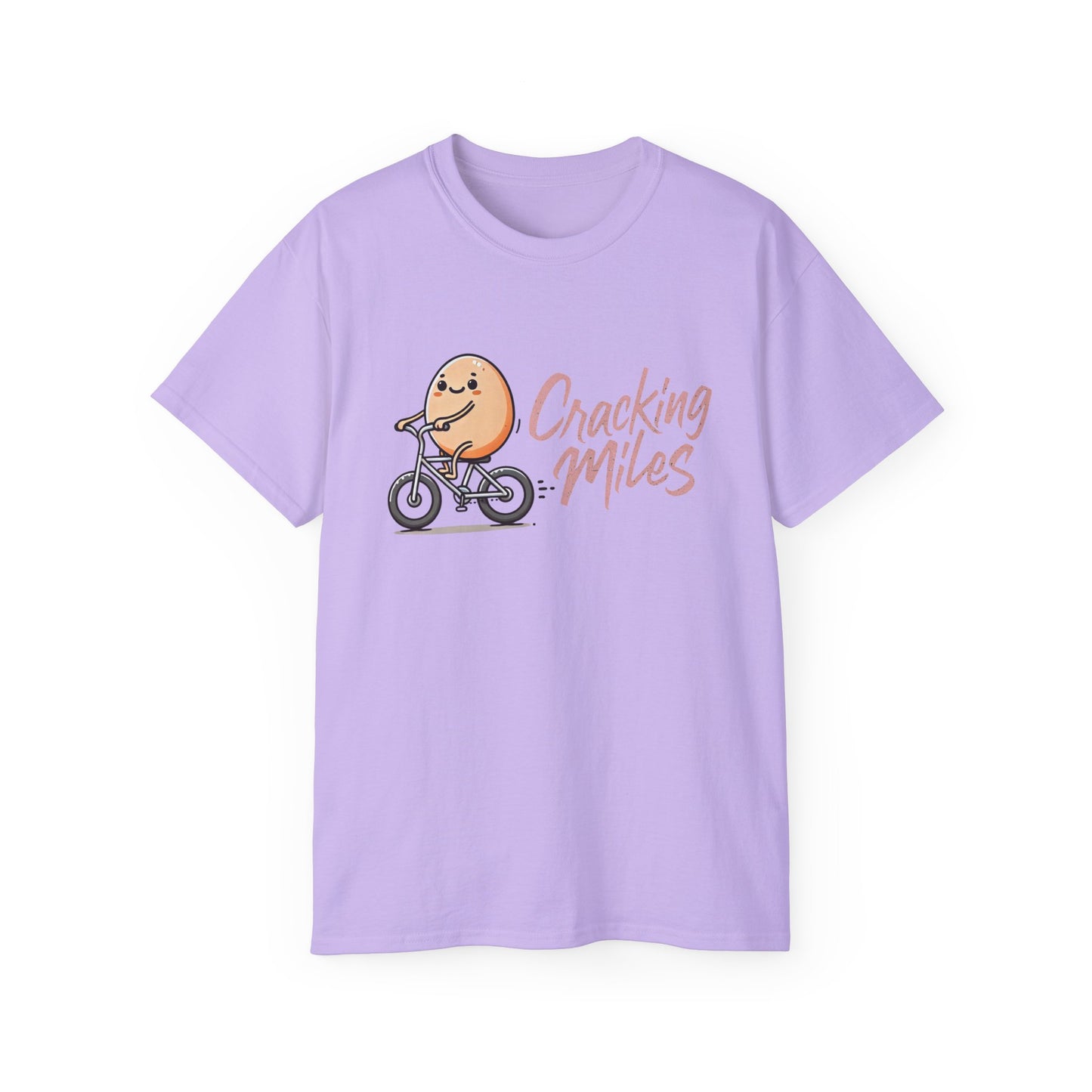 Cracking Miles Cycling T‑Shirt — Cute Egg Biker Tee