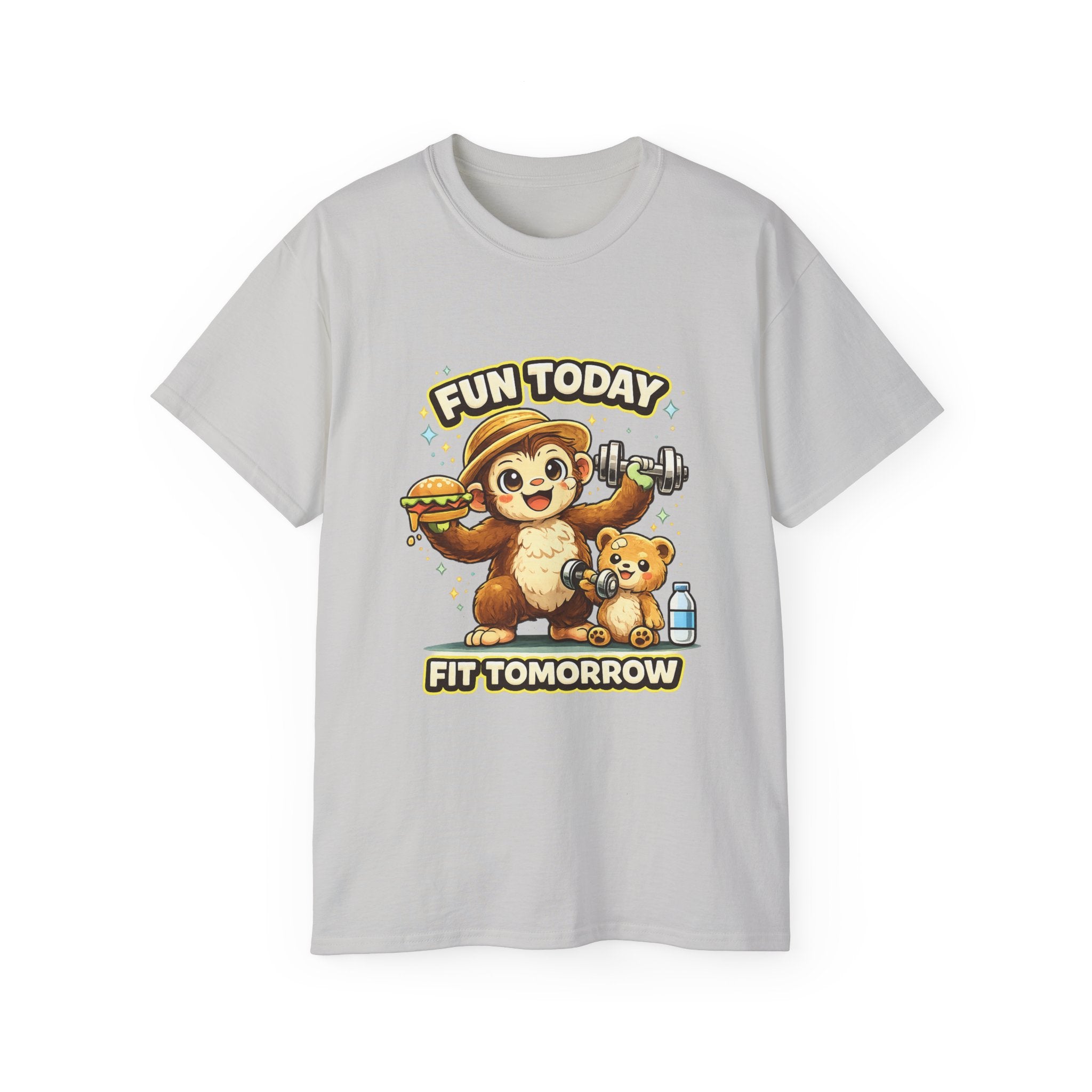 T-Shirt — “Fun Today, Fit Tomorrow” Sloth Workout Graphic Tee