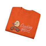 Cracking Miles Cycling T‑Shirt — Cute Egg Biker Tee