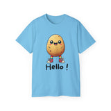 Potato Character T‑Shirt — Cute Kawaii 'Hello!' Tee