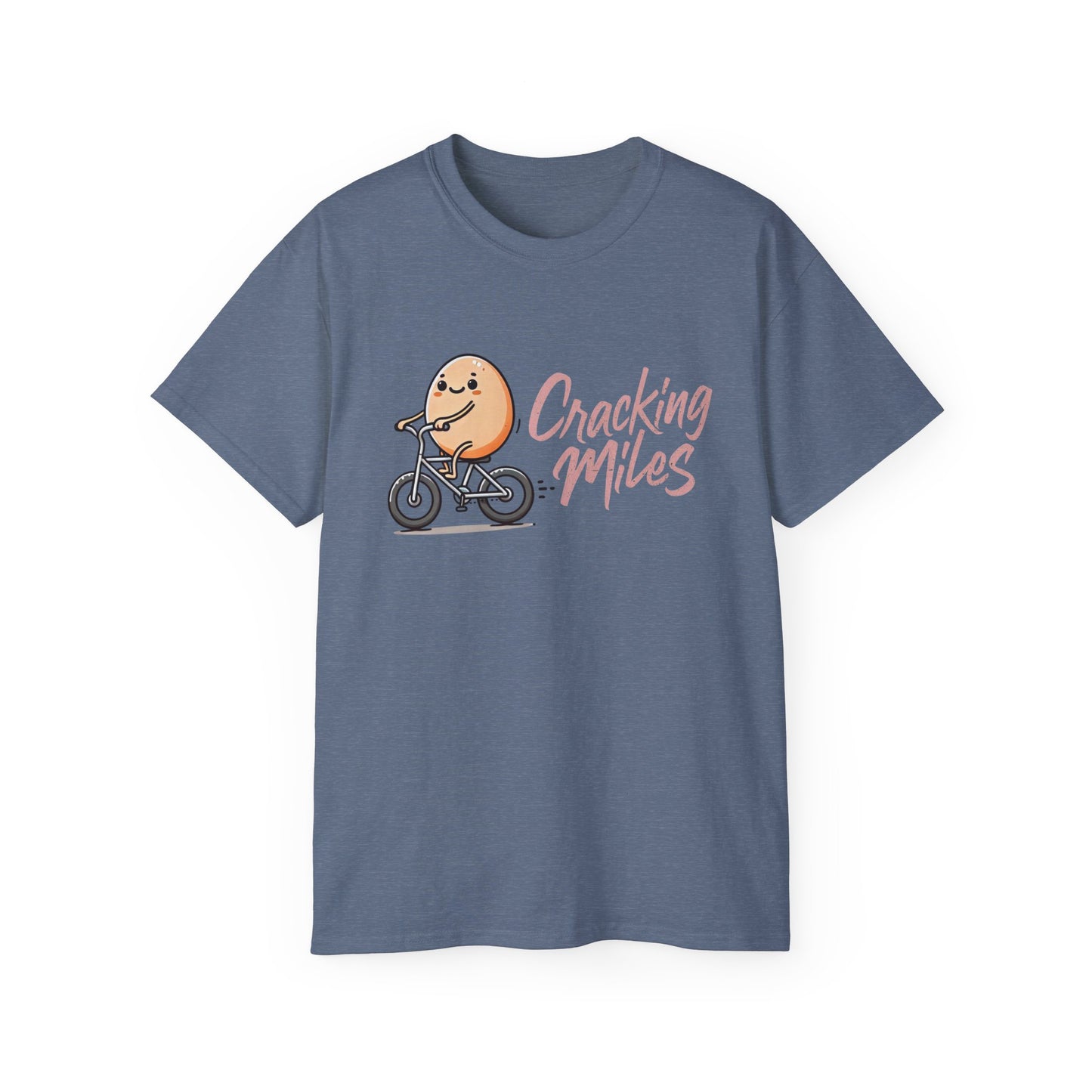 Cracking Miles Cycling T‑Shirt — Cute Egg Biker Tee