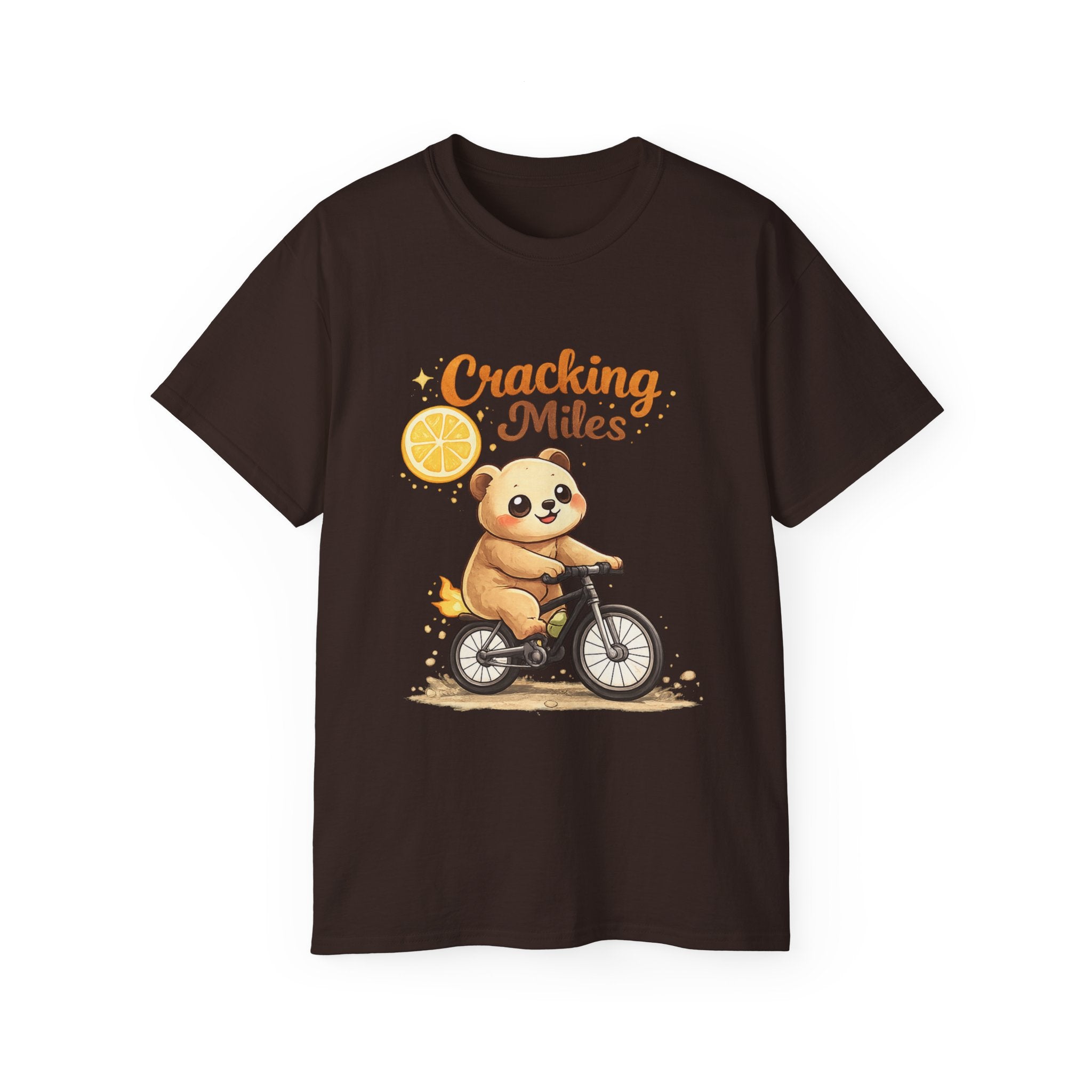 Cracking Miles Cute Bear on Bicycle T‑Shirt