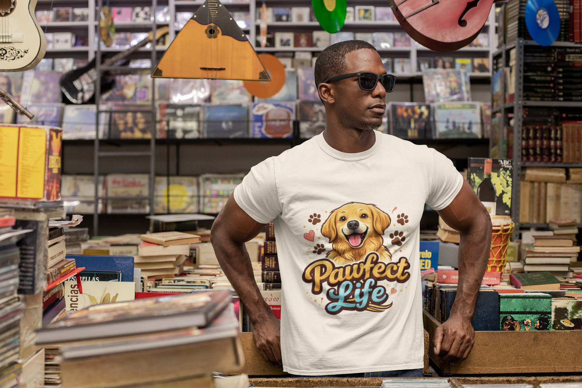 T-Shirt — "Pawfect Life" Golden Retriever Graphic Tee