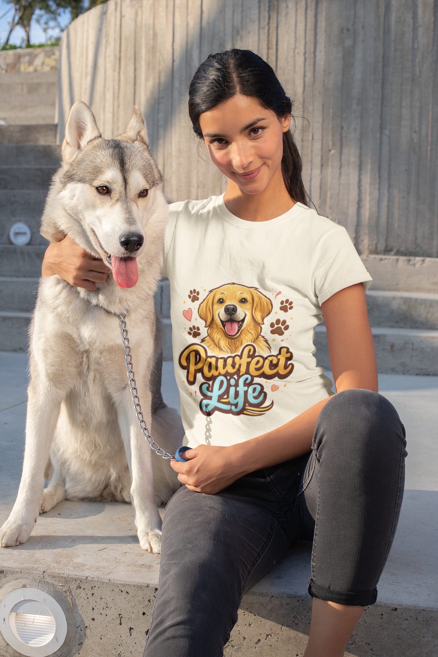 T-Shirt — "Pawfect Life" Golden Retriever Graphic Tee