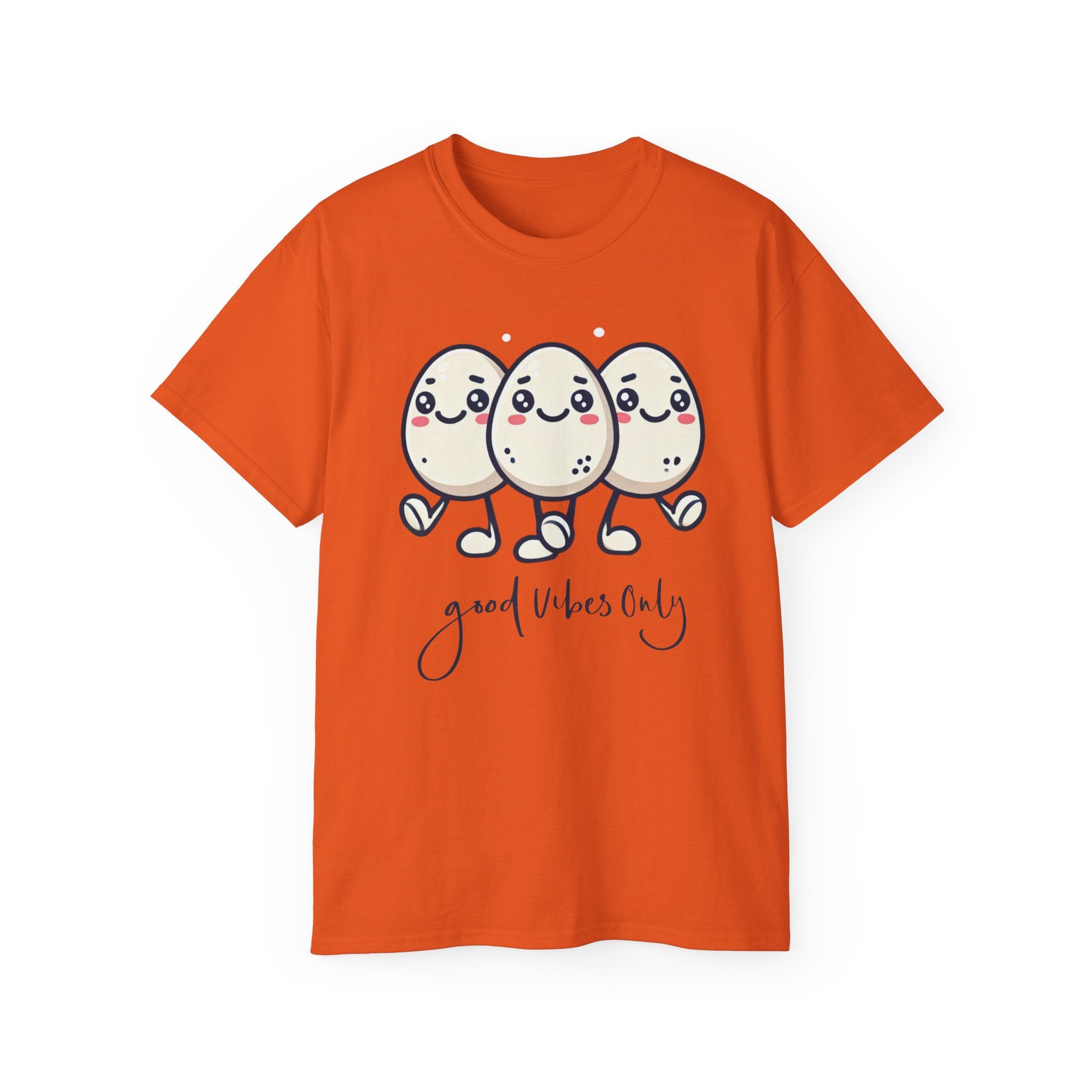 Cute Egg Friends T‑Shirt — "Good Vibes Only" Kawaii Tee