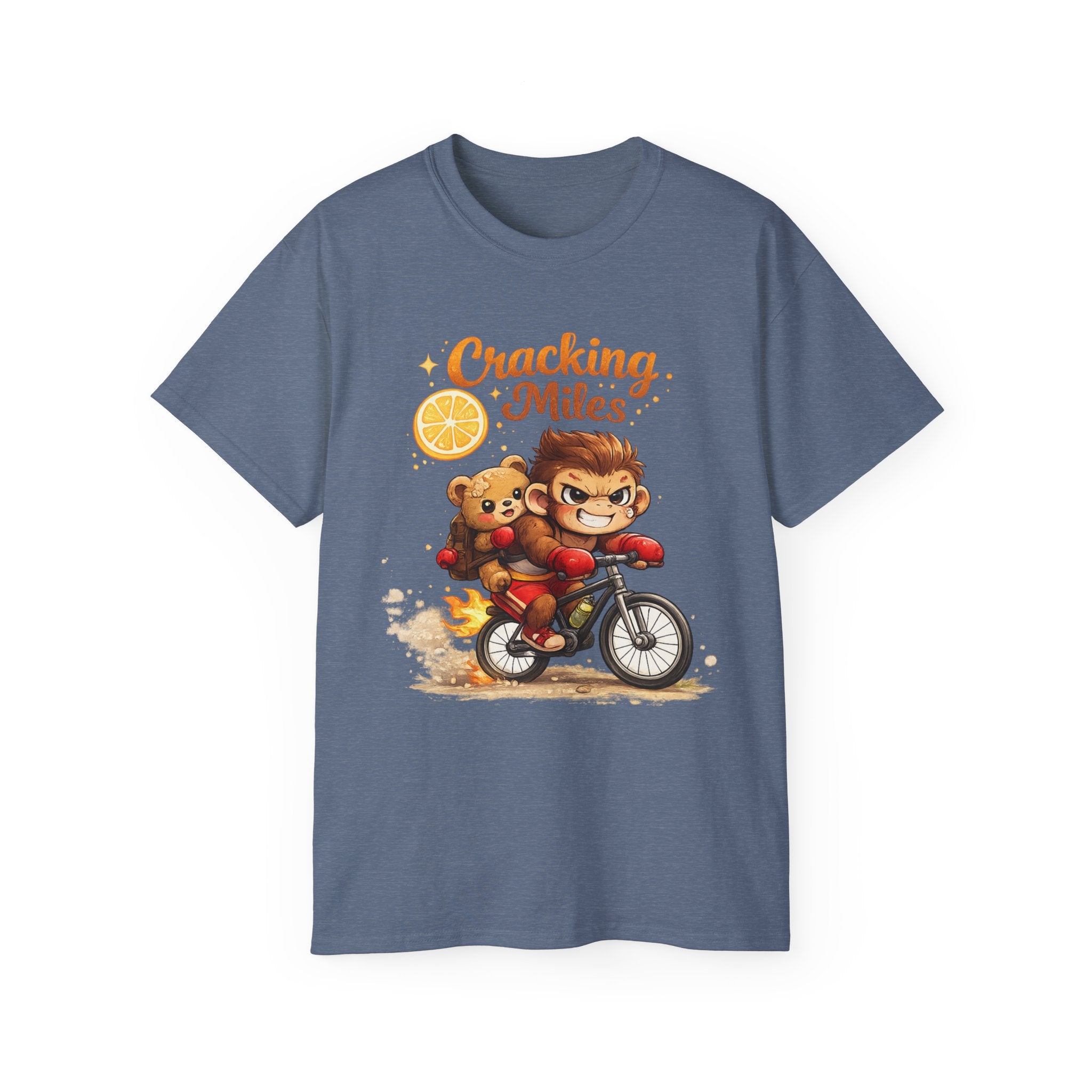 Cracking Miles Monkey Bike Tee — Cute Bear Rider Graphic T-Shirt