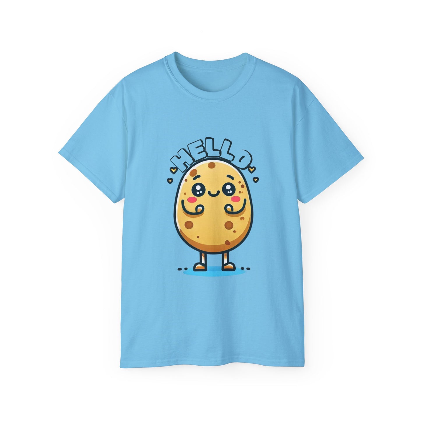 Hello Potato Cute Kawaii Tee — Funny Cartoon Veggie Shirt