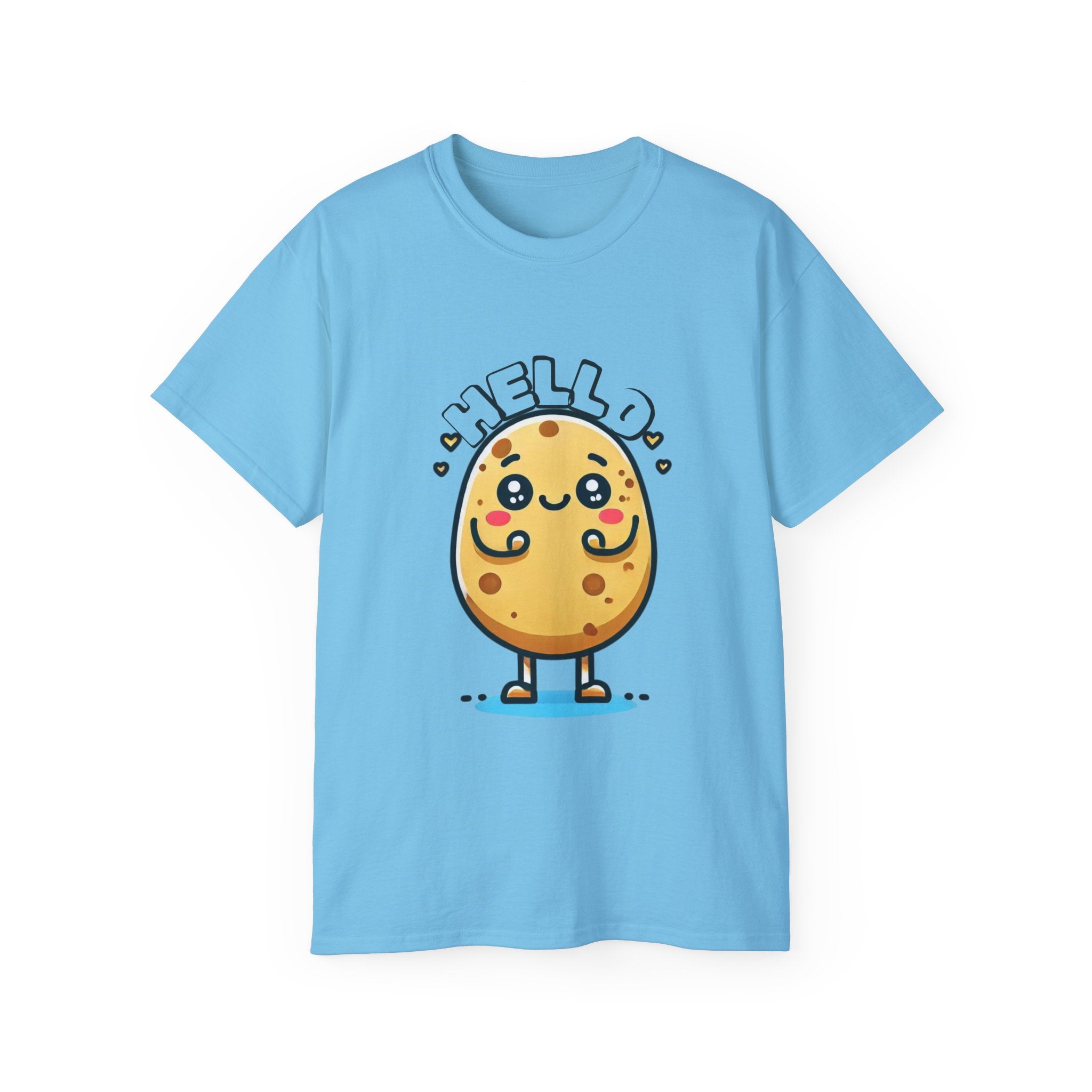 Hello Potato Cute Kawaii Tee — Funny Cartoon Veggie Shirt