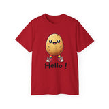 Potato Character T‑Shirt — Cute Kawaii 'Hello!' Tee