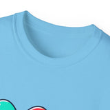 Cute Easter Egg Trio T‑Shirt — Colorful Cartoon Eggs Graphic Tee
