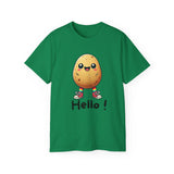 Potato Character T‑Shirt — Cute Kawaii 'Hello!' Tee