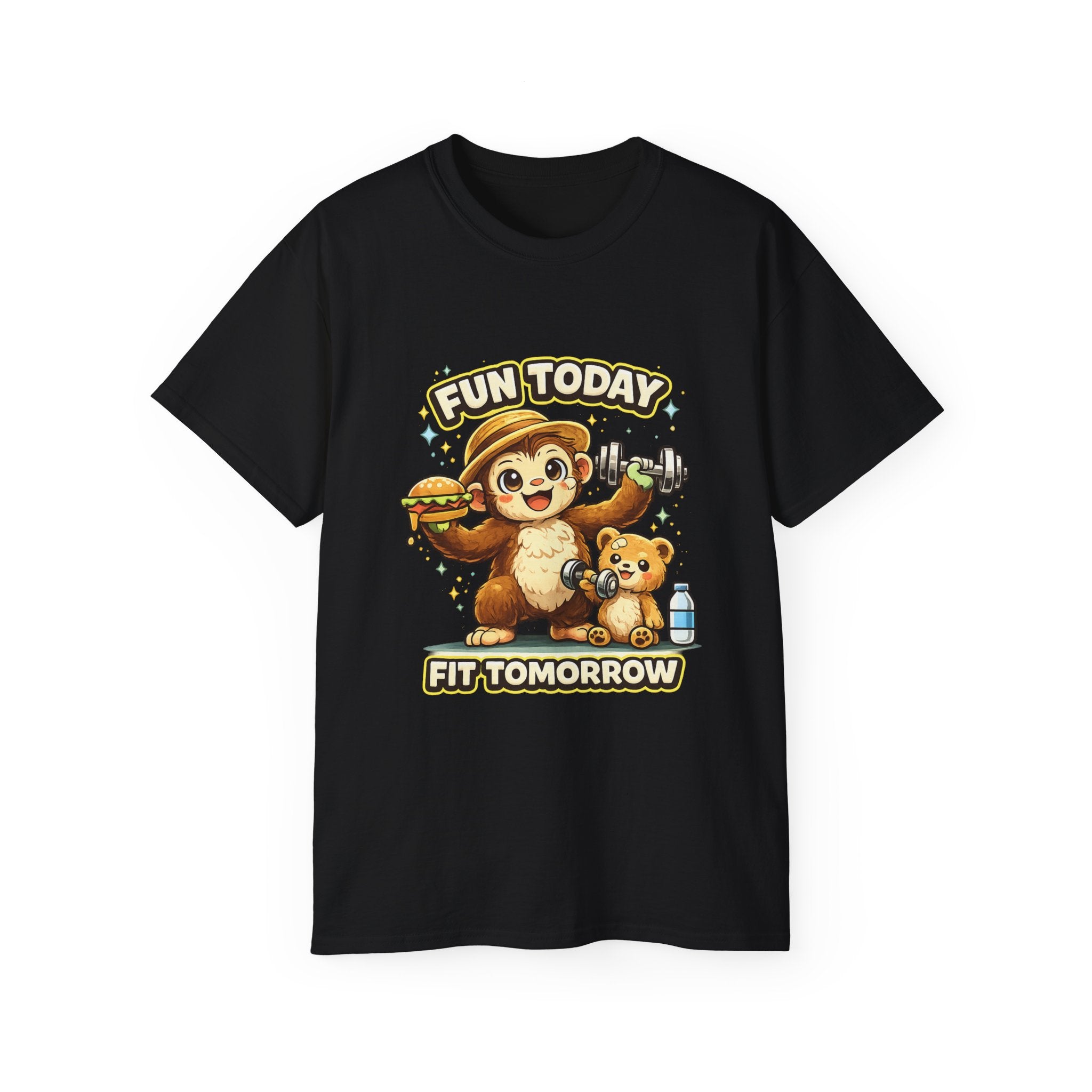 T-Shirt — “Fun Today, Fit Tomorrow” Sloth Workout Graphic Tee