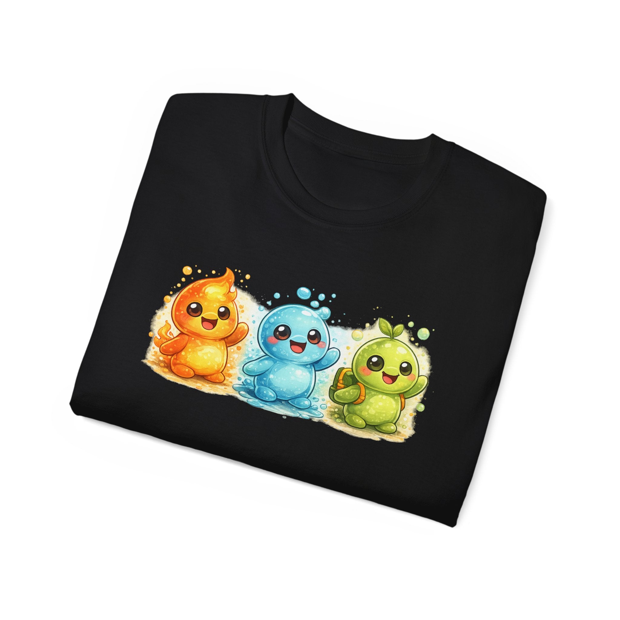 Cute Trio Slime Tee — Colorful Kawaii Slime Characters T-Shirt