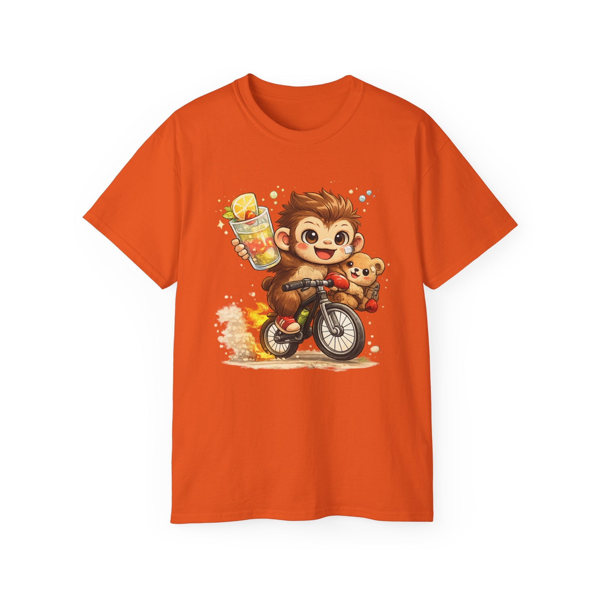 Cute Hedgehog Riding Bike T‑Shirt — Adorable Cartoon Animal Tee (With Teddy)