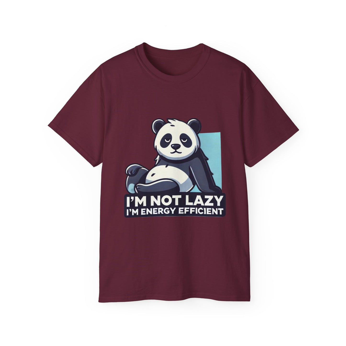 Energy Efficient Panda T-Shirt — "I'm Not Lazy, I'm Energy Efficient" Cute Graphic Tee