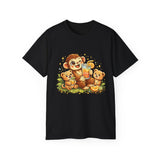 Cute Monkey Family Orange Juice T‑Shirt — Playful Tropical Kids Tee
