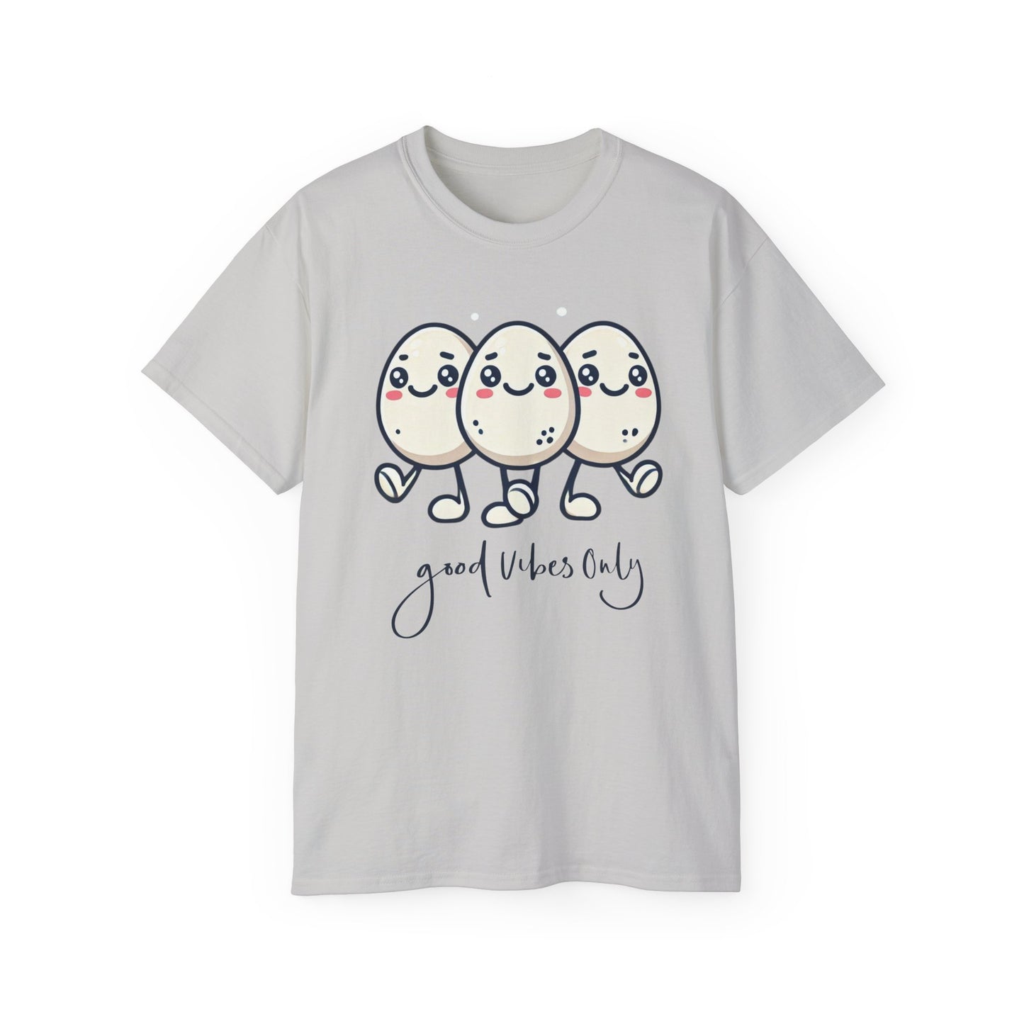 Cute Egg Friends T‑Shirt — "Good Vibes Only" Kawaii Tee
