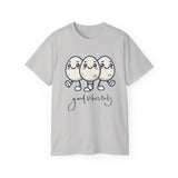 Cute Egg Friends T‑Shirt — "Good Vibes Only" Kawaii Tee