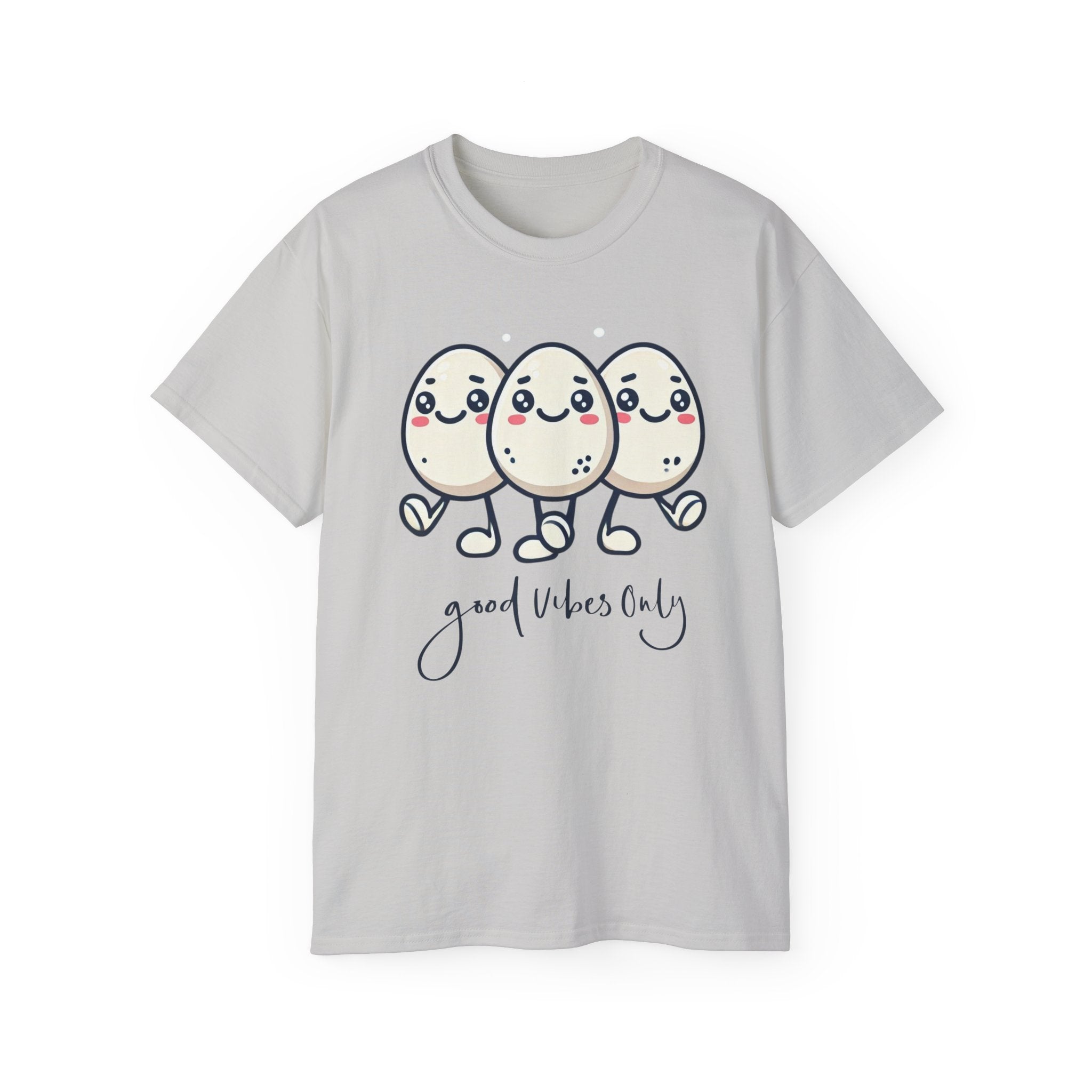 Cute Egg Friends T‑Shirt — "Good Vibes Only" Kawaii Tee