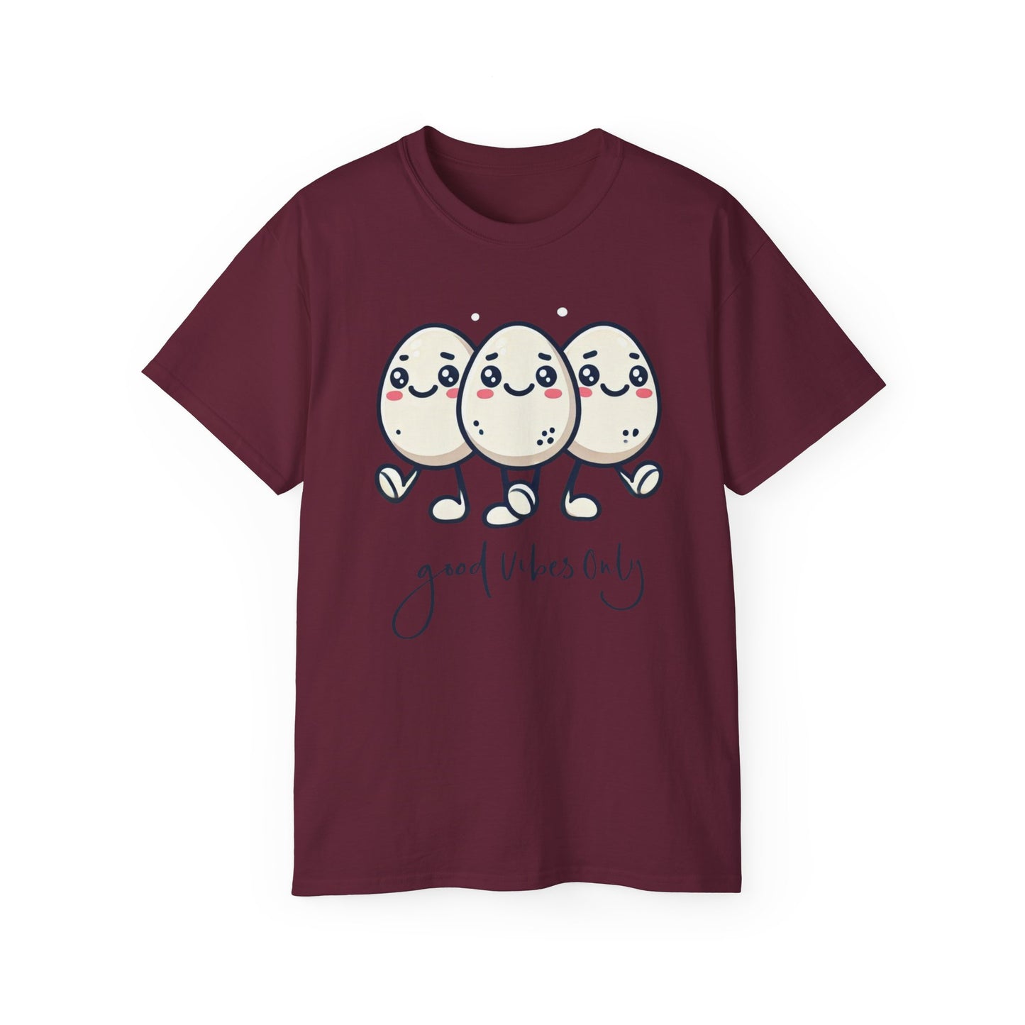 Cute Egg Friends T‑Shirt — "Good Vibes Only" Kawaii Tee