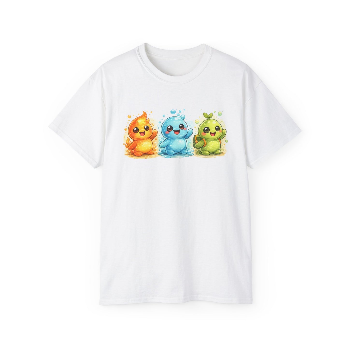 Cute Trio Slime Tee — Colorful Kawaii Slime Characters T-Shirt