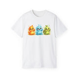Cute Trio Slime Tee — Colorful Kawaii Slime Characters T-Shirt