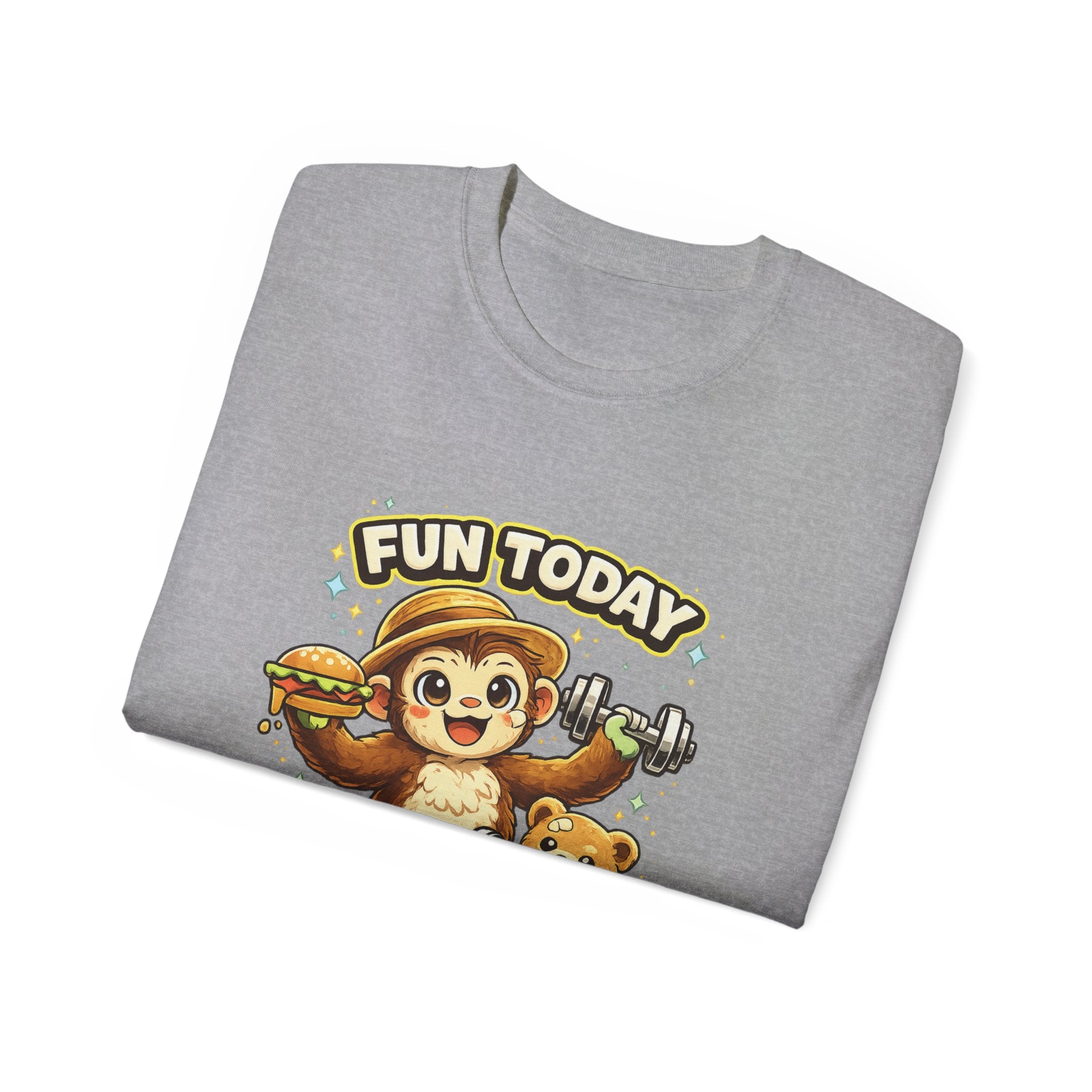 T-Shirt — “Fun Today, Fit Tomorrow” Sloth Workout Graphic Tee