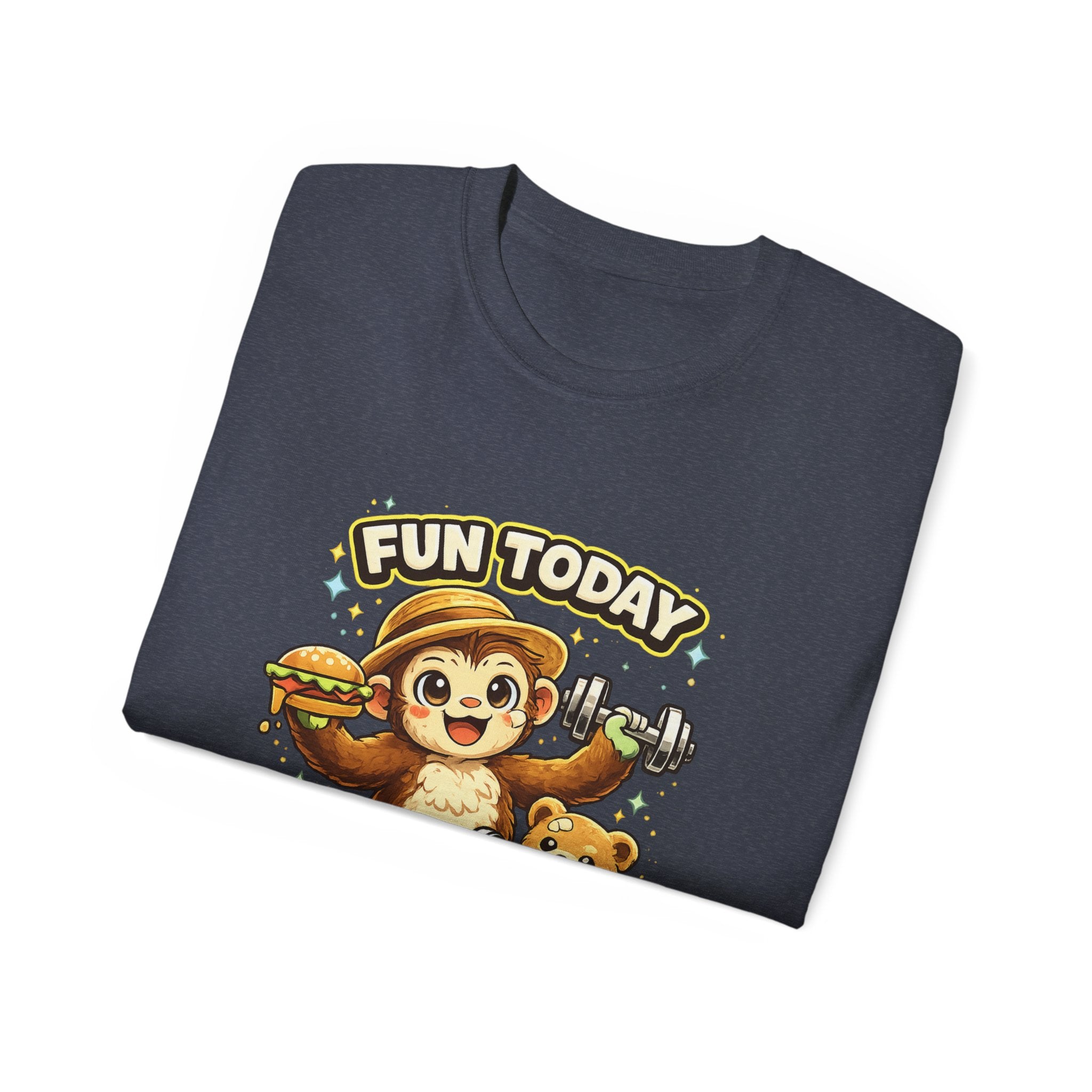 T-Shirt — “Fun Today, Fit Tomorrow” Sloth Workout Graphic Tee