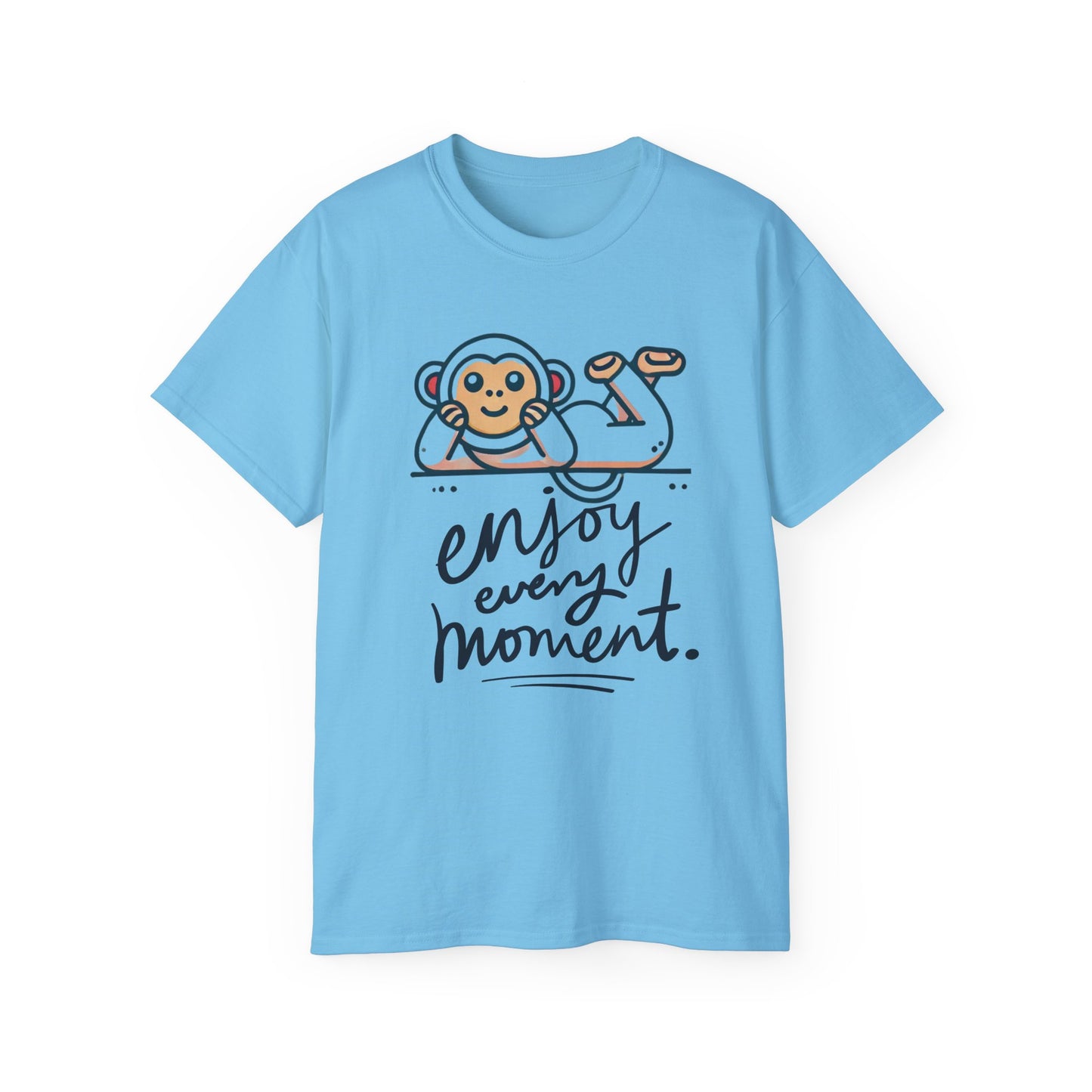 Enjoy Every Moment Tee — Cute Relaxing Monkey Graphic T-Shirt