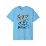 Enjoy Every Moment Tee — Cute Relaxing Monkey Graphic T-Shirt