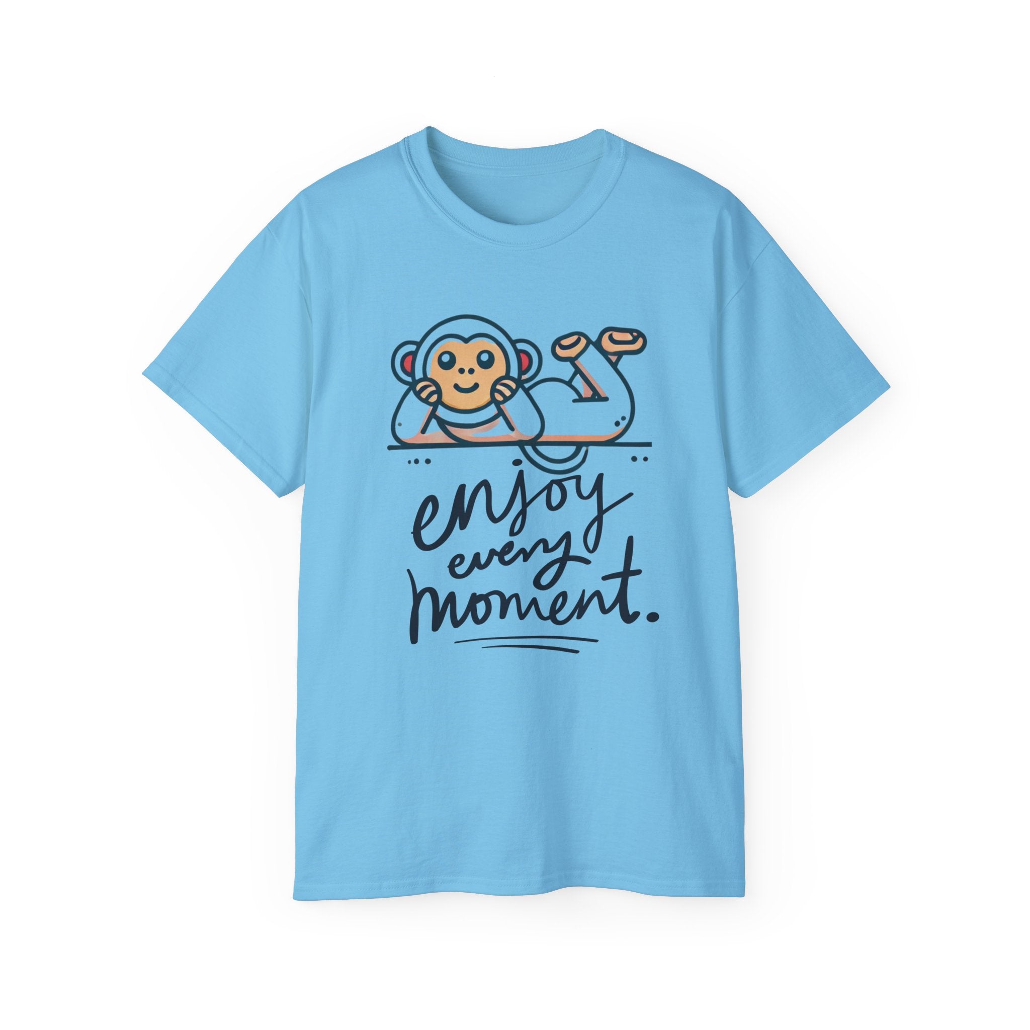 Enjoy Every Moment Tee — Cute Relaxing Monkey Graphic T-Shirt