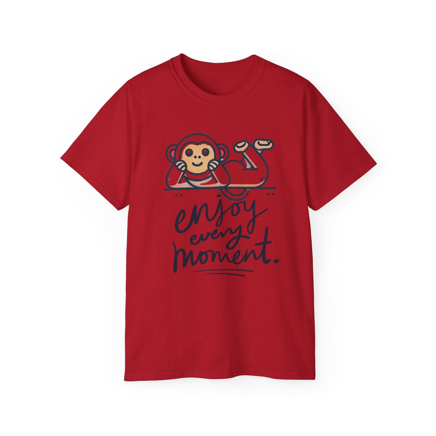 Enjoy Every Moment Tee — Cute Relaxing Monkey Graphic T-Shirt