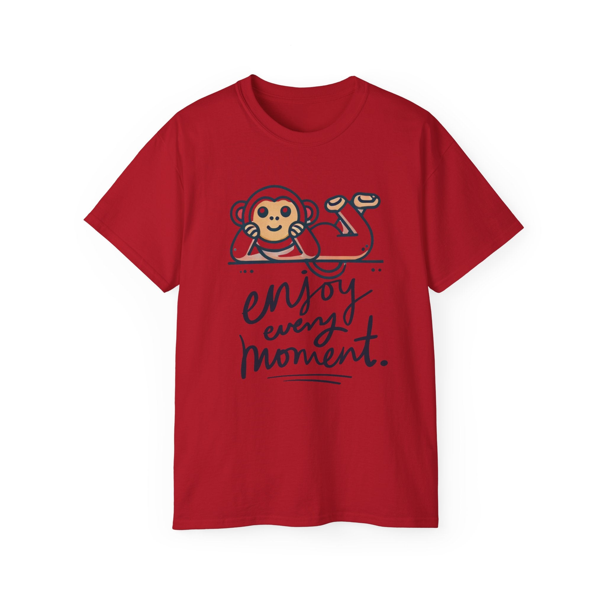 Enjoy Every Moment Tee — Cute Relaxing Monkey Graphic T-Shirt