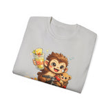 Cute Hedgehog Riding Bike T‑Shirt — Adorable Cartoon Animal Tee (With Teddy)