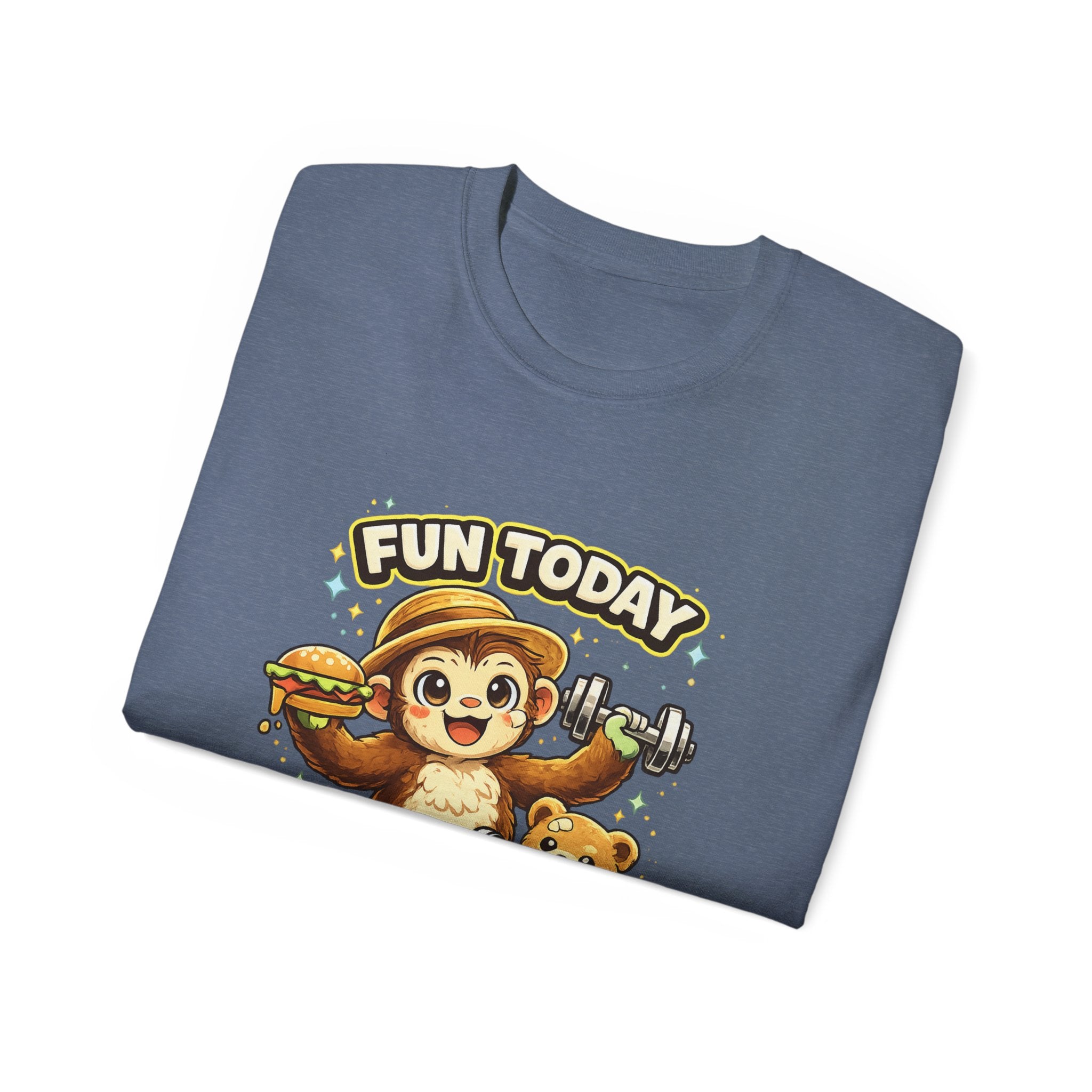 T-Shirt — “Fun Today, Fit Tomorrow” Sloth Workout Graphic Tee