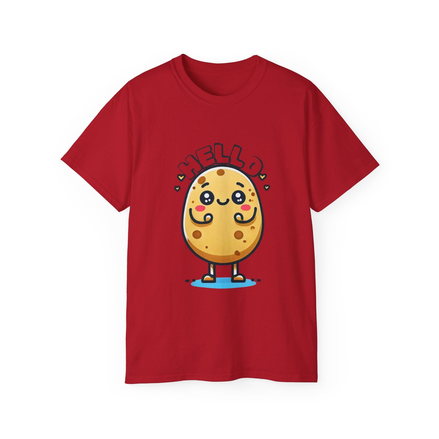 Hello Potato Cute Kawaii Tee — Funny Cartoon Veggie Shirt