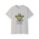 Turtle Fitness Tee — "Fun Today, Fit Tomorrow" Cute Workout Graphic Shirt