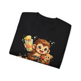 Cute Hedgehog Riding Bike T‑Shirt — Adorable Cartoon Animal Tee (With Teddy)