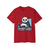 Energy Efficient Panda T-Shirt — "I'm Not Lazy, I'm Energy Efficient" Cute Graphic Tee