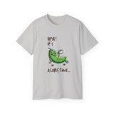 Pea Relaxing Tee — "Heya! It's A Long Time..." Funny Vegetable Graphic Shirt
