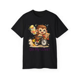 Cute Monkey on Bicycle T‑Shirt — "Oh My Love!" Graphic Tee