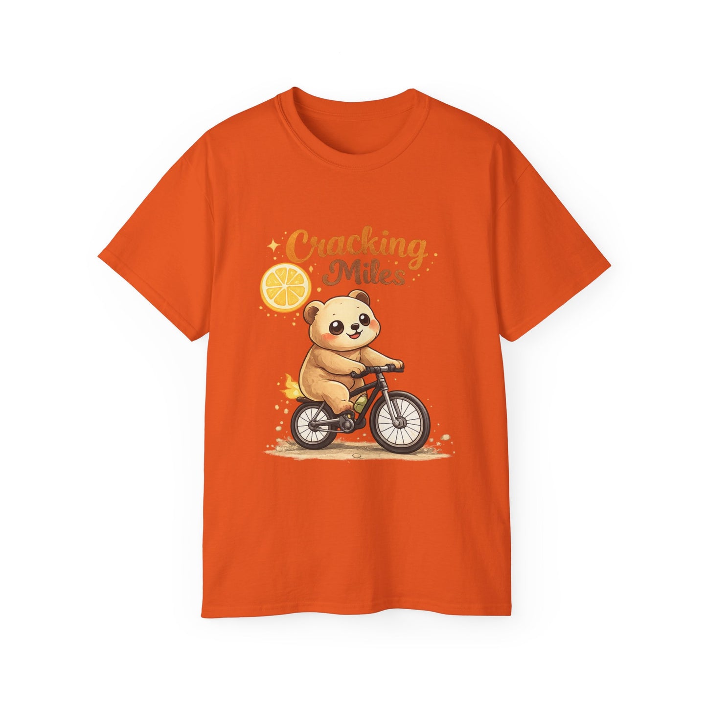 Cracking Miles Cute Bear on Bicycle T‑Shirt