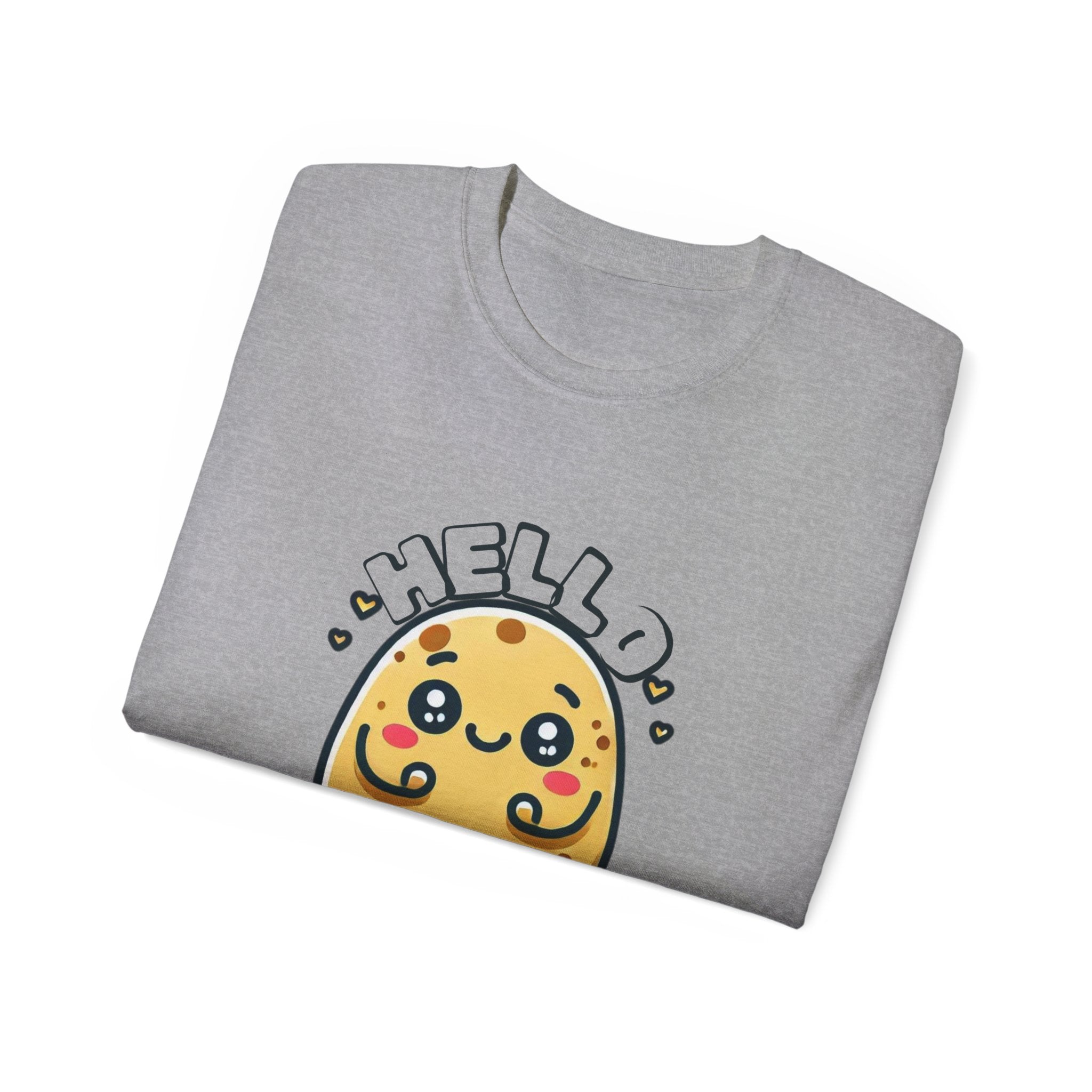 Hello Potato Cute Kawaii Tee — Funny Cartoon Veggie Shirt