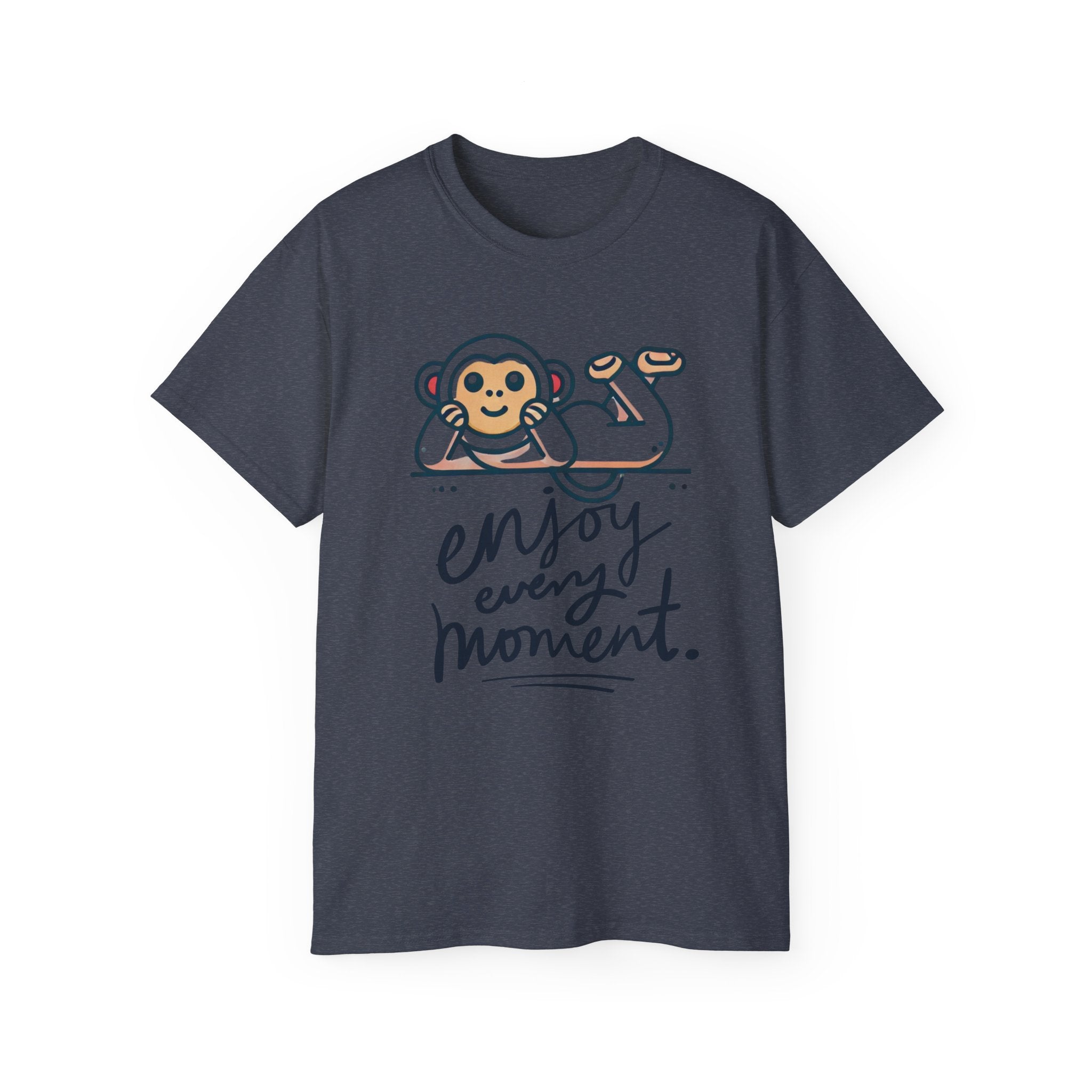 Enjoy Every Moment Tee — Cute Relaxing Monkey Graphic T-Shirt