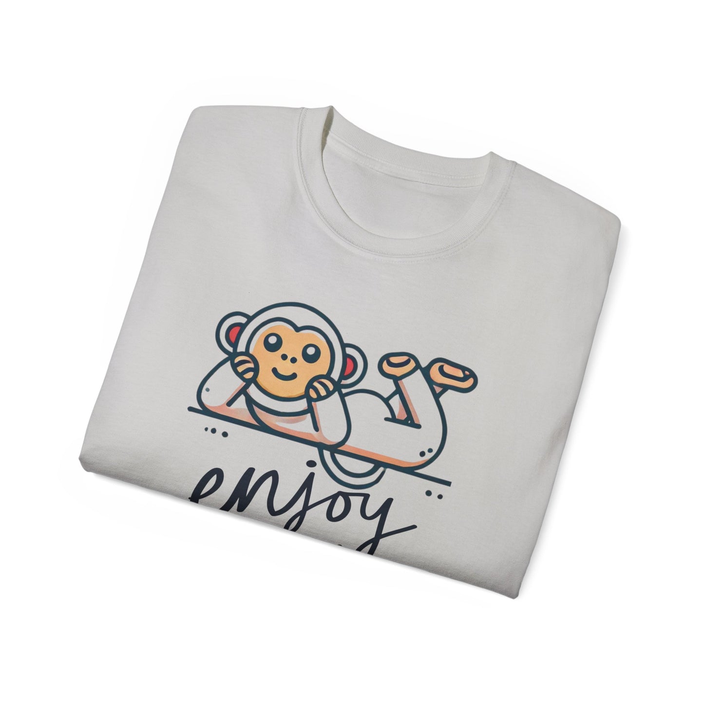 Enjoy Every Moment Tee — Cute Relaxing Monkey Graphic T-Shirt