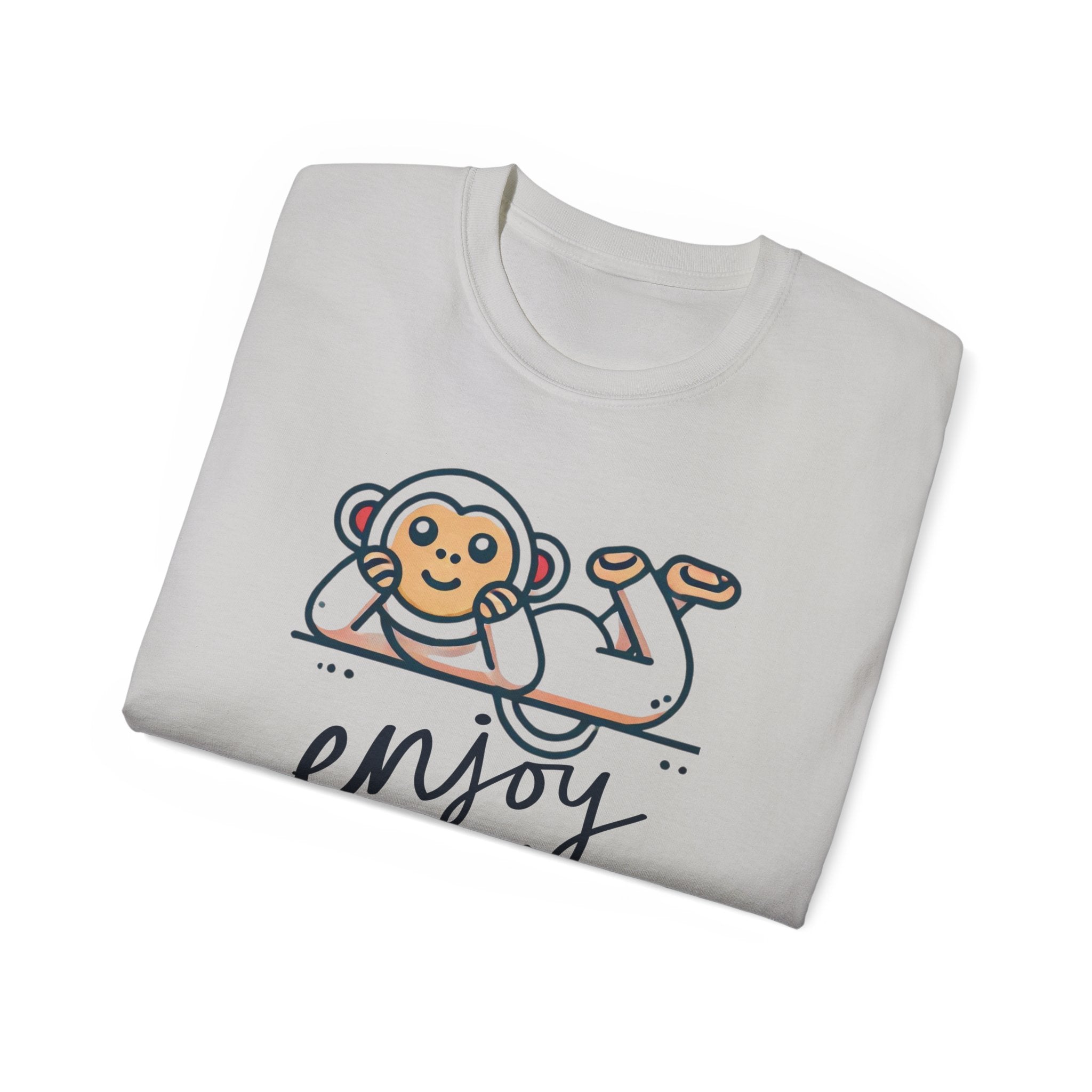 Enjoy Every Moment Tee — Cute Relaxing Monkey Graphic T-Shirt
