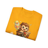Cute Monkey on Bicycle T‑Shirt — "Oh My Love!" Graphic Tee