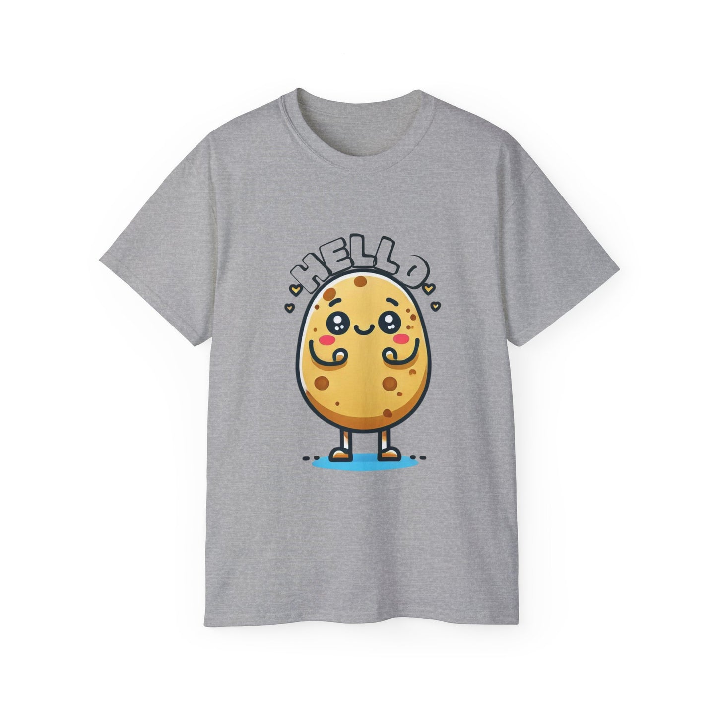 Hello Potato Cute Kawaii Tee — Funny Cartoon Veggie Shirt