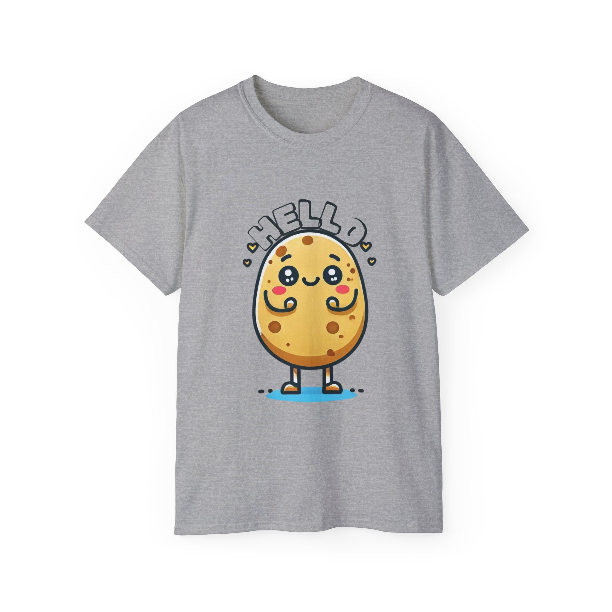 Hello Potato Cute Kawaii Tee — Funny Cartoon Veggie Shirt