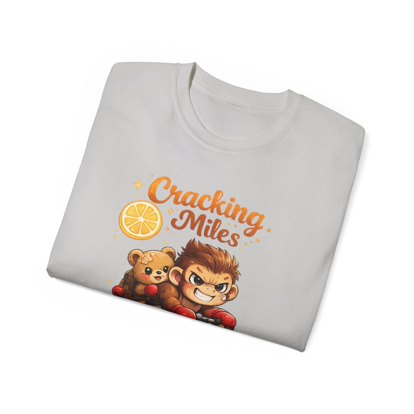 Cracking Miles Monkey Bike Tee — Cute Bear Rider Graphic T-Shirt